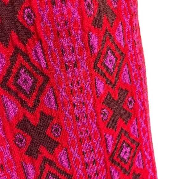 Free People Kitt Mini Dress Wool Blend Knitted Berry Combo Retro Boho 70s Sz M - Picture 12 of 16